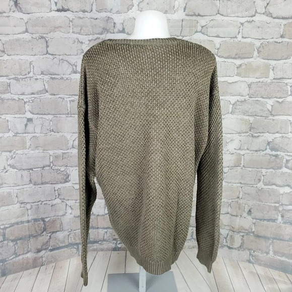 Vintage 80s Northern Elements Oversized Shaker Sweater Olive Green  Men's XL - Picture 9 of 13